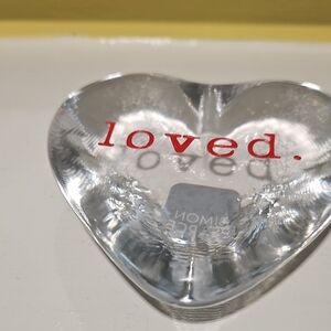 Simon Pearce "Loved." Paperweight Perfect